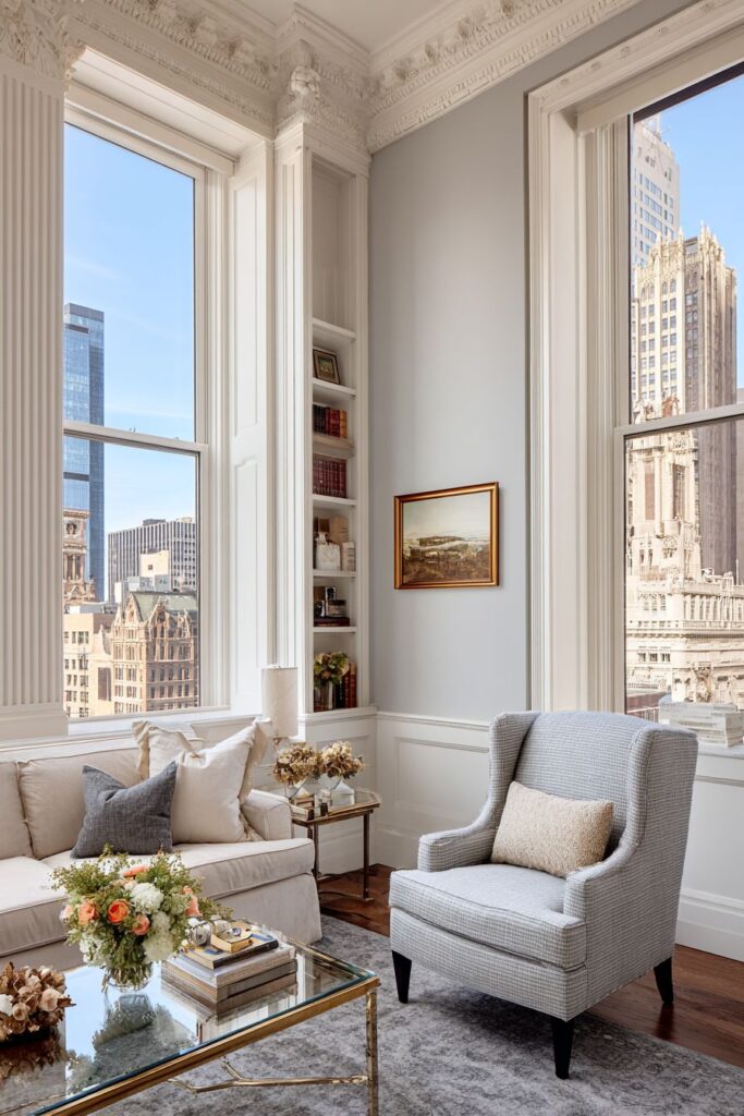 Glass and Gold Glamour with Wingback Charm