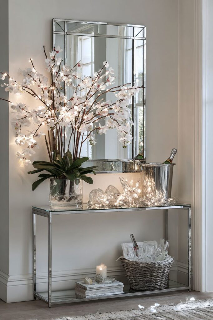 Welcoming Entryway Champagne Station