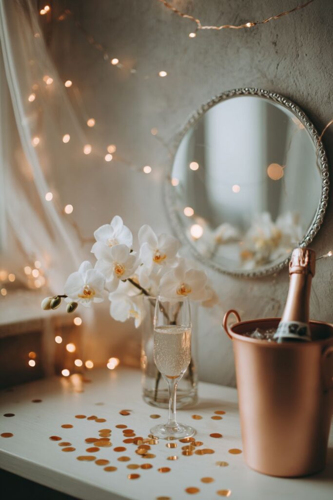 Welcoming Entryway Champagne Station