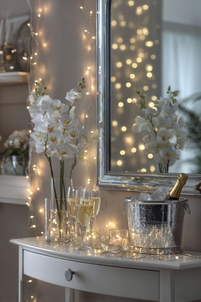 Welcoming Entryway Champagne Station