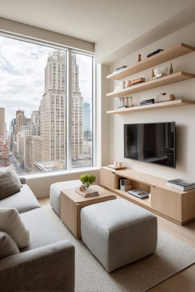 Compact Apartment Living with Streamlined Storage Solutions