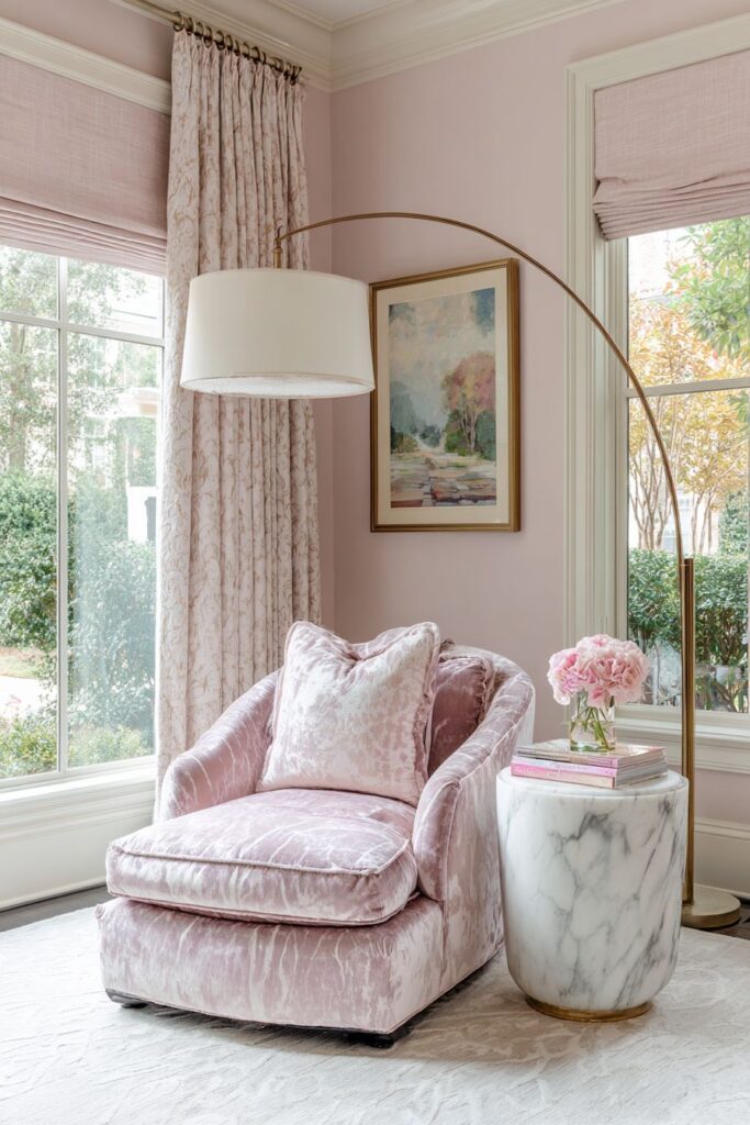 Cozy Reading Nook in Blush