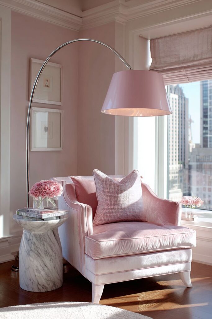 Cozy Reading Nook in Blush