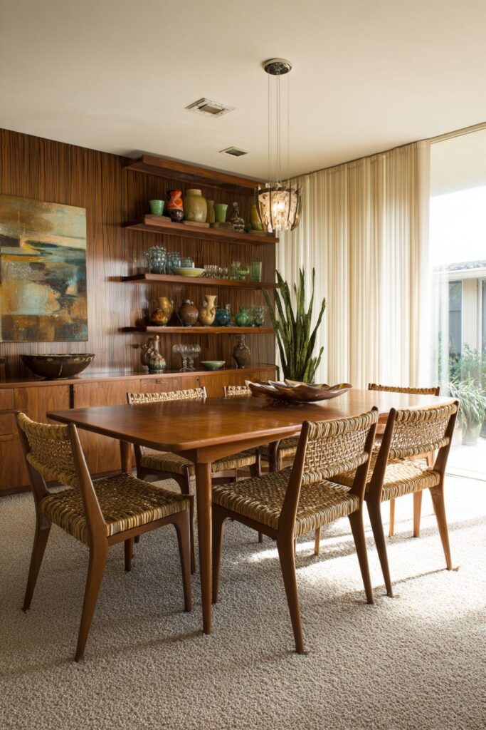 Authentic Teak Dining with Ladder-Back Character