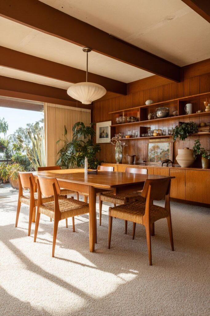 Authentic Teak Dining with Ladder-Back Character