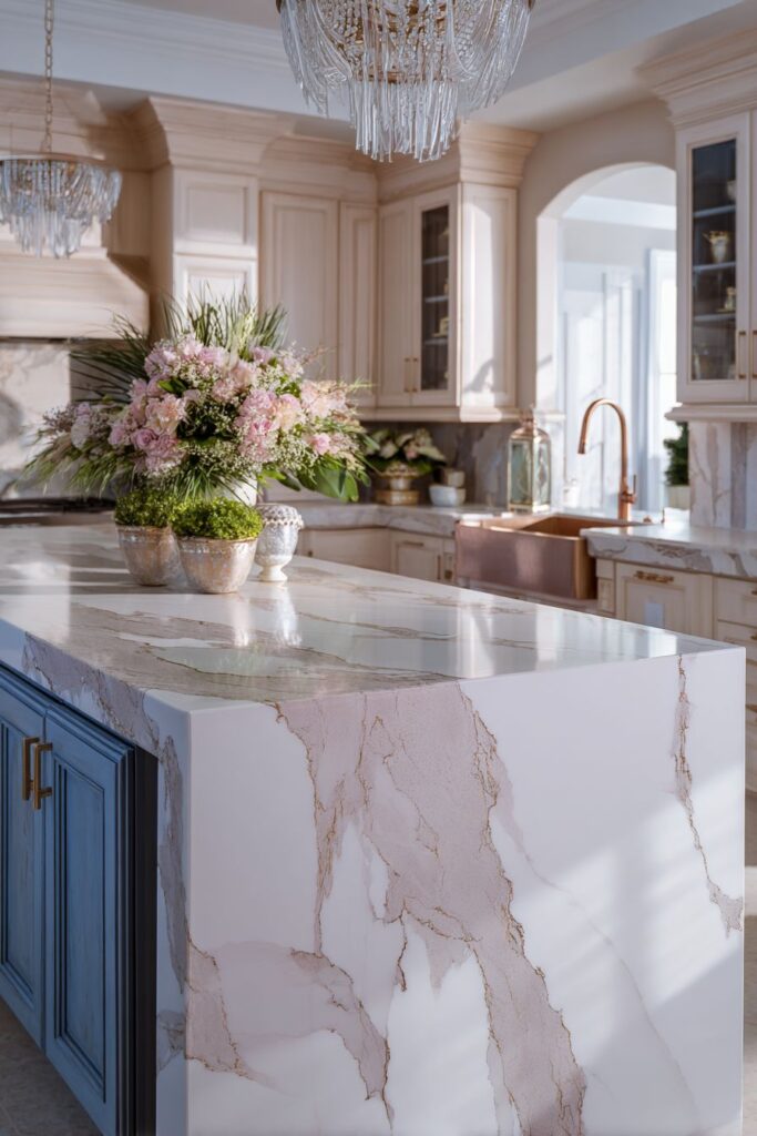 Elegant Waterfall Island Design