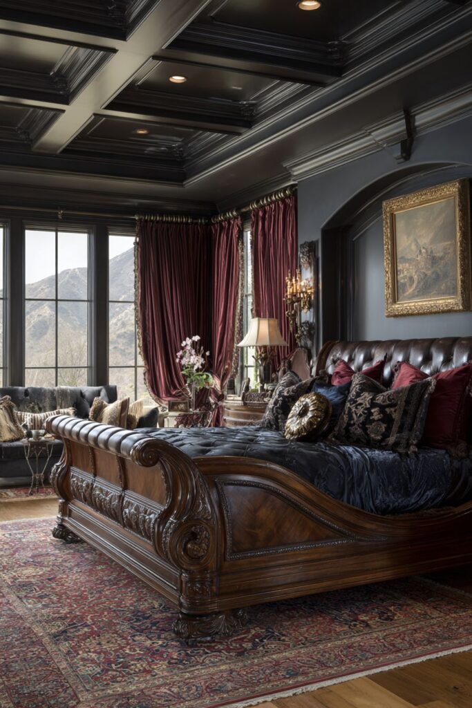 Navy Blue Sophistication with Architectural Grandeur