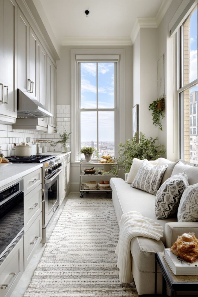 Galley Layout with Breakfast Bar Extension