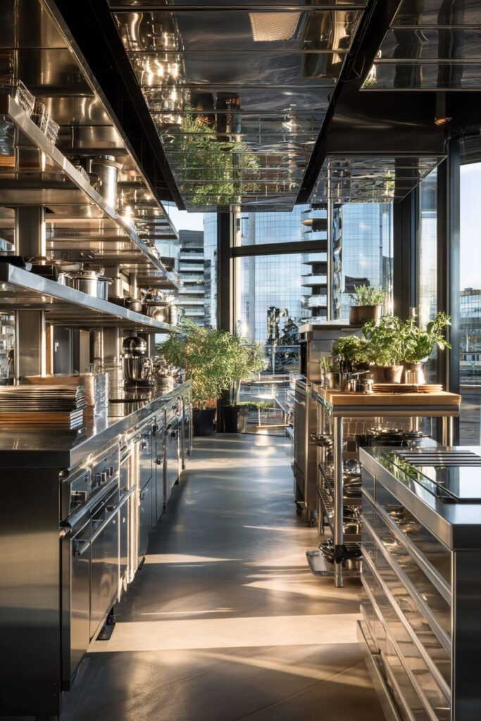 Compact Urban Stainless Steel Kitchen Solution