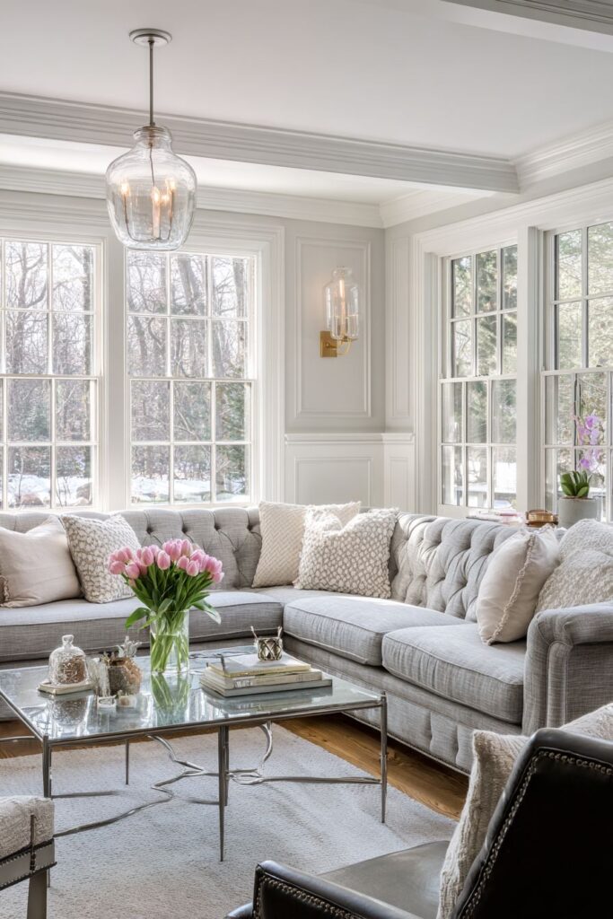 Sophisticated Gray Palette with Leather Accents