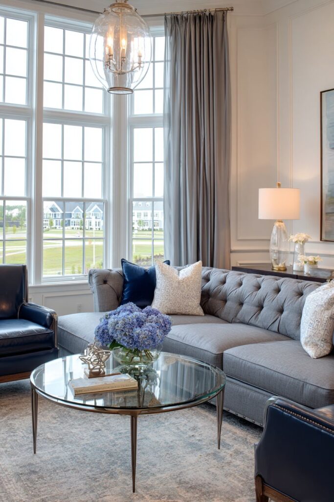 Sophisticated Gray Palette with Leather Accents