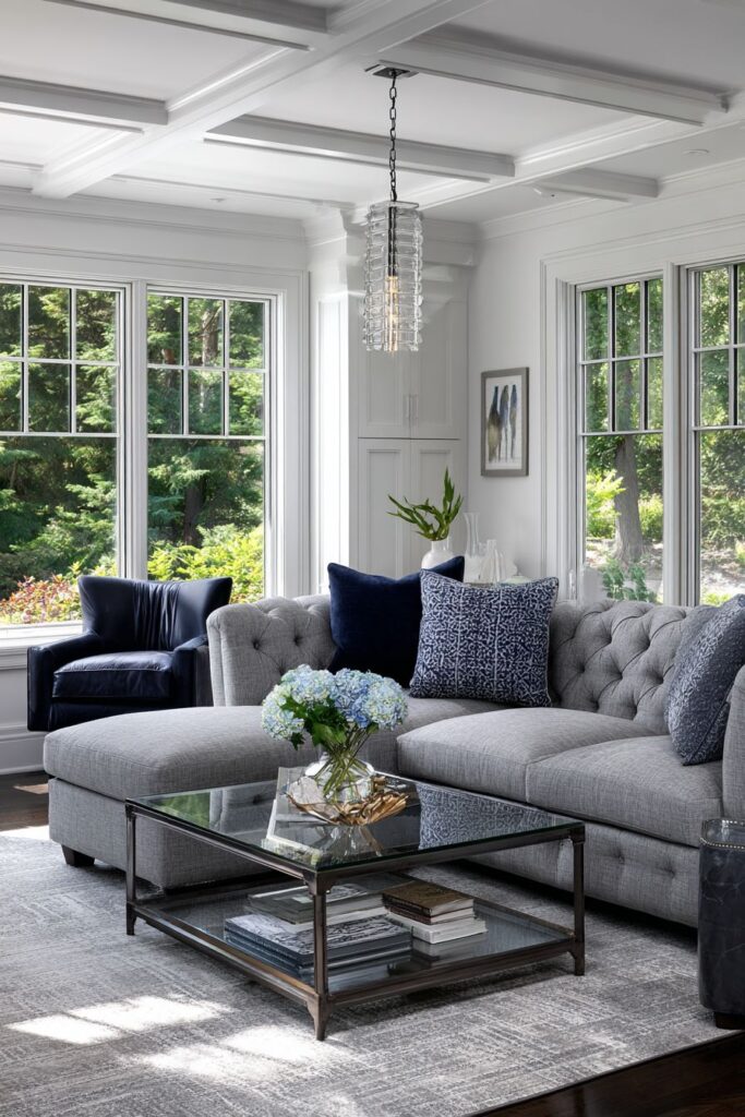 Sophisticated Gray Palette with Leather Accents