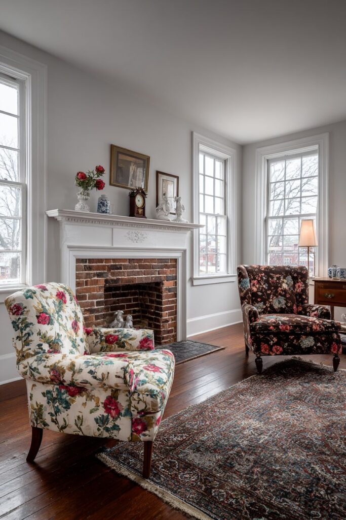 Brick Fireplace Gathering Space