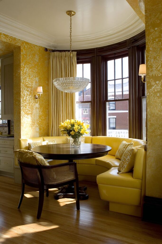 Botanical Yellow Wallpaper Elegance
