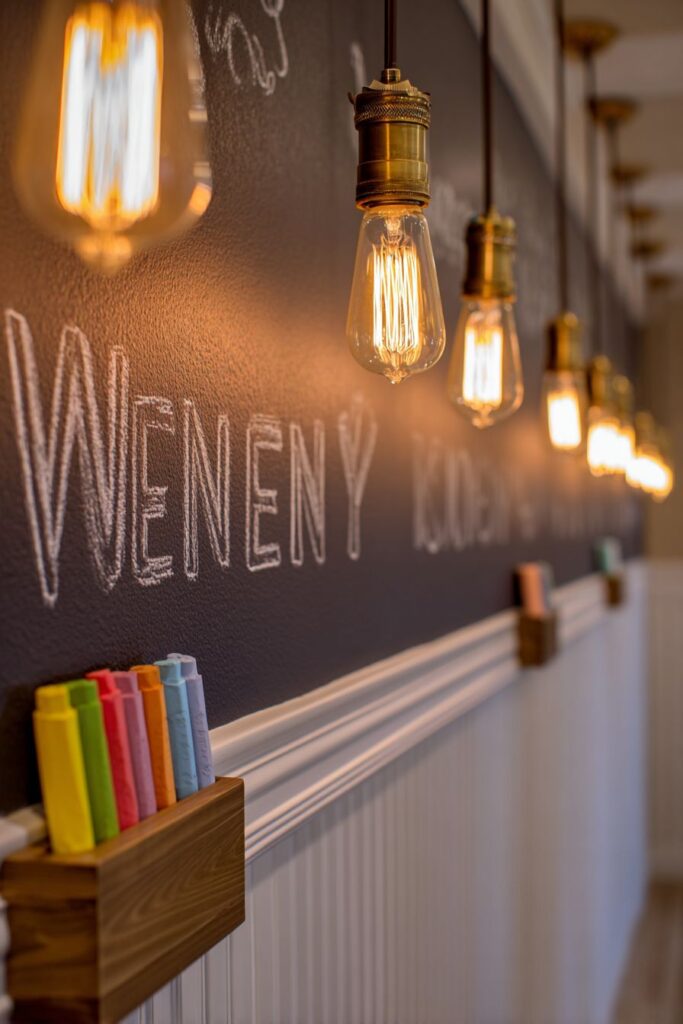 Statement Chalkboard Menu Wall with Shiplap Accent