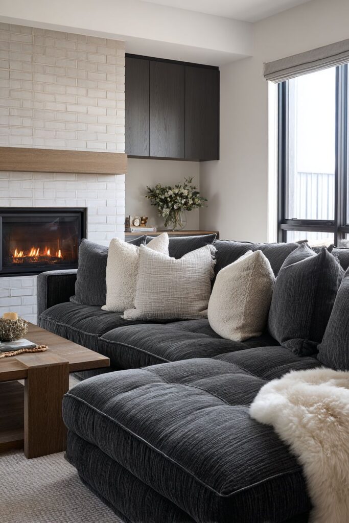 Scandinavian Hygge Slate Fabric Cozy Comfort