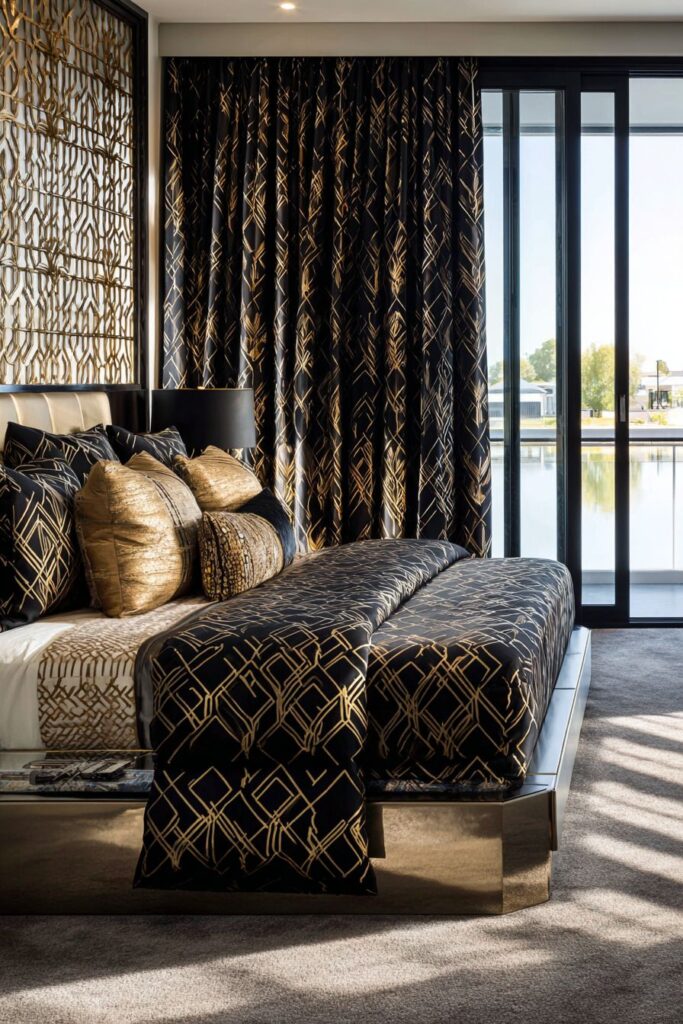 Bold Chrome and Geometric Pattern Drama