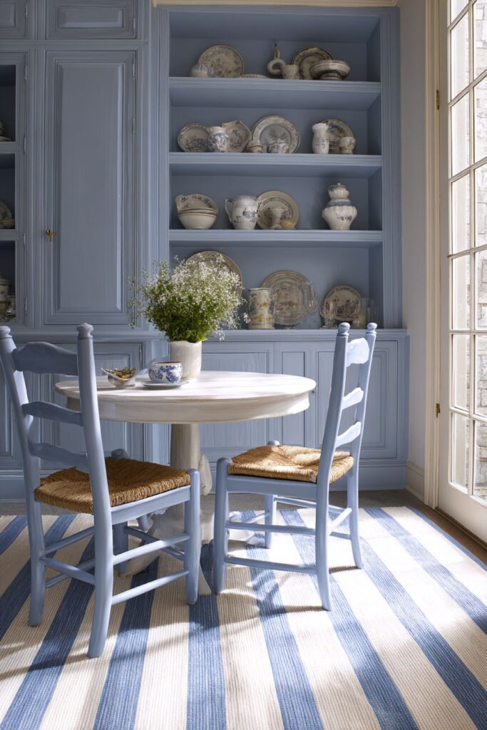 Space-Saving Small Blue Dining Room Solutions