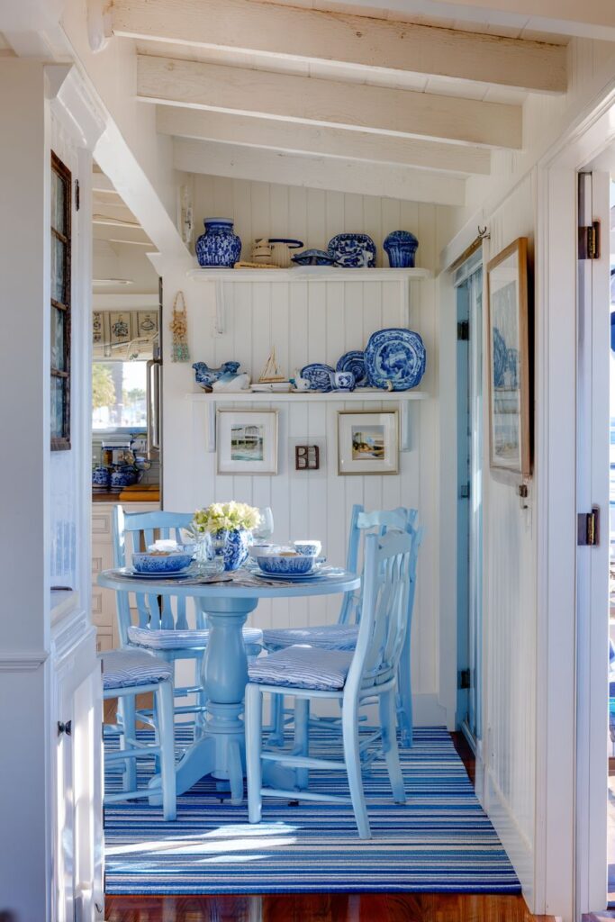 Space-Saving Small Blue Dining Room Solutions