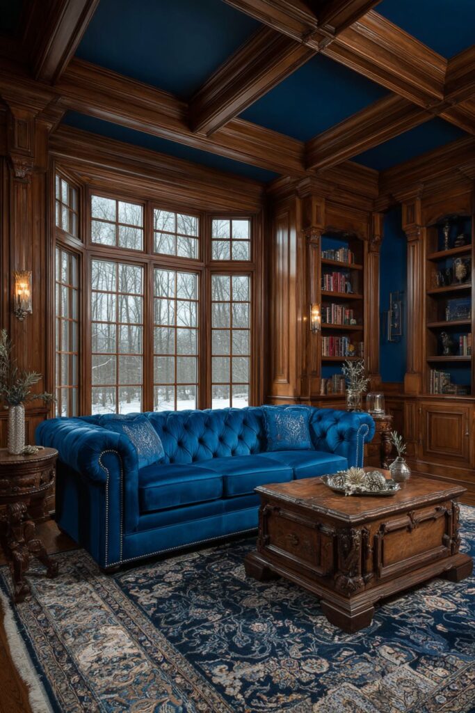 Timeless Tradition: Royal Blue Chesterfield Elegance