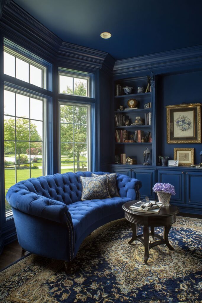 Timeless Tradition: Royal Blue Chesterfield Elegance