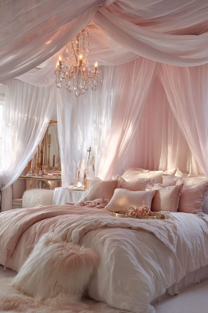 Ethereal Canopy Dreams with Flowing Tulle