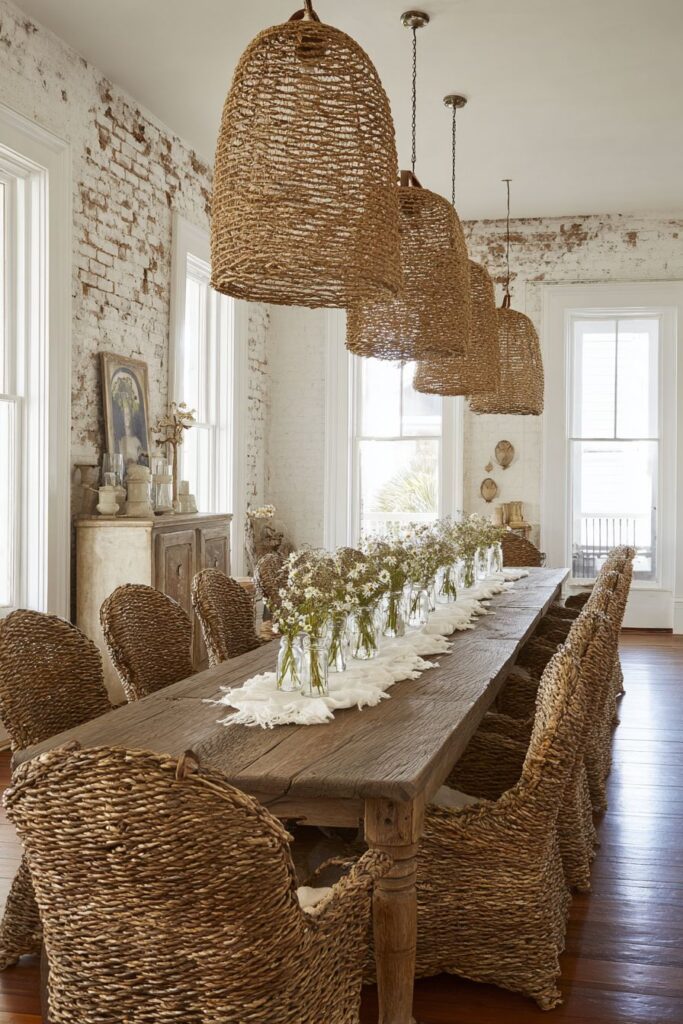 Harvest Table with Mismatched Seating