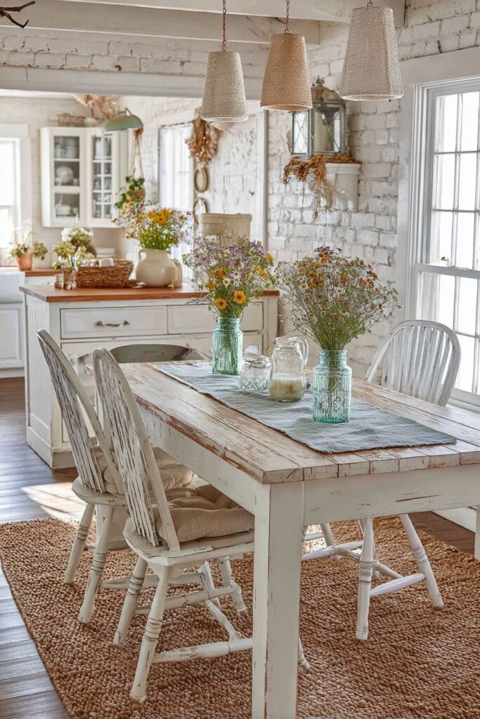 Harvest Table with Mismatched Seating