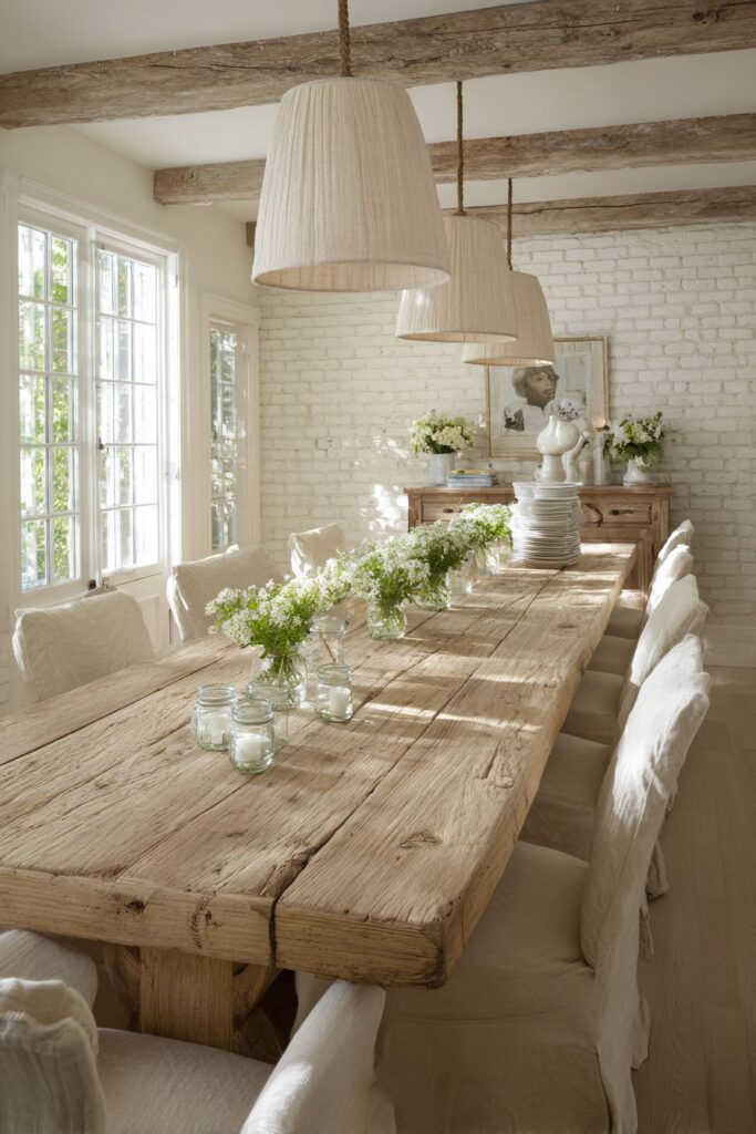 Harvest Table with Mismatched Seating