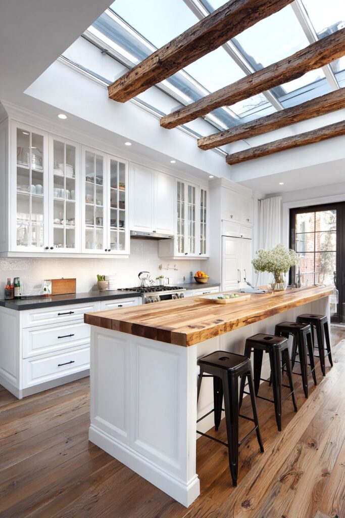 Open-Concept Butcher Block Island
