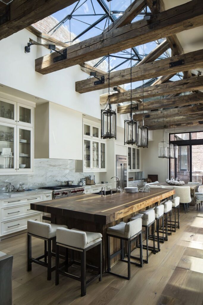 Open-Concept Butcher Block Island