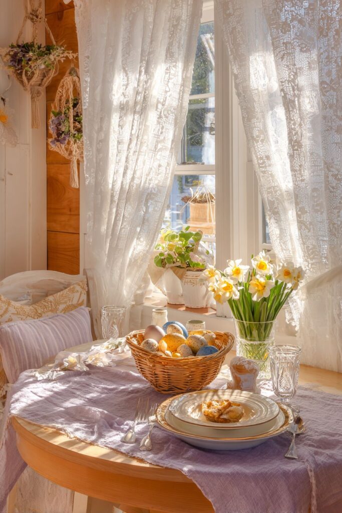 Cottage-Style Easter Table Setting