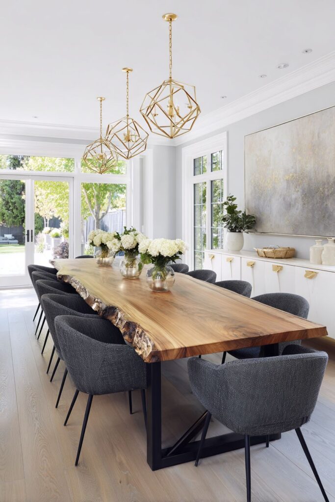 Live-Edge Contemporary with Metallic Accents