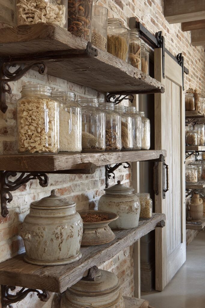 Reclaimed Wood Pantry with Sliding Barn Door