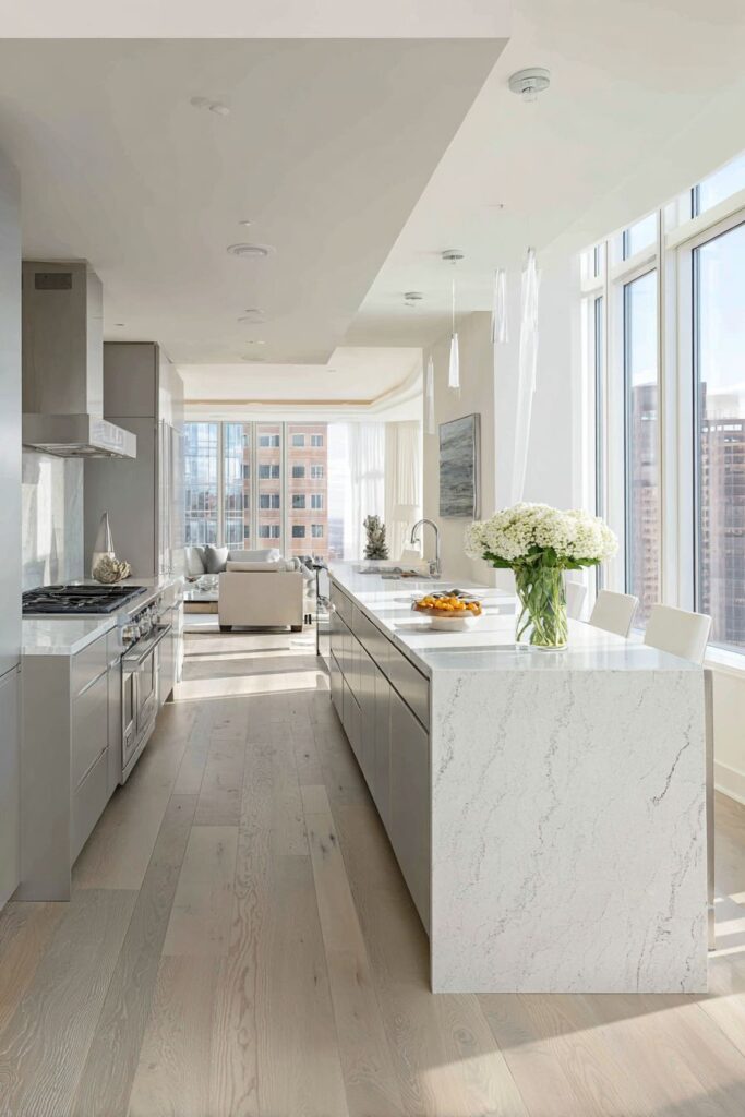 Compact Kitchen with Smart Island Design