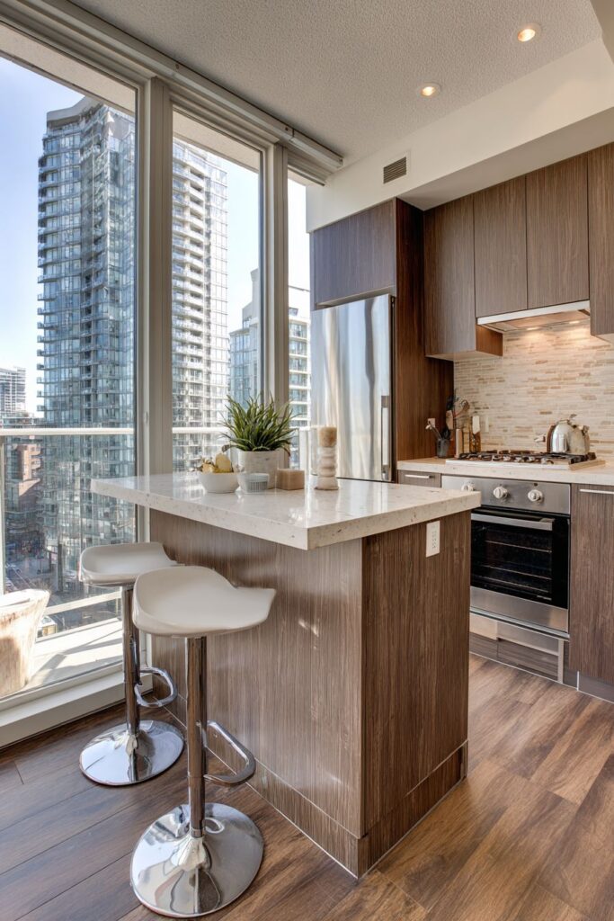 Compact Kitchen with Smart Island Design