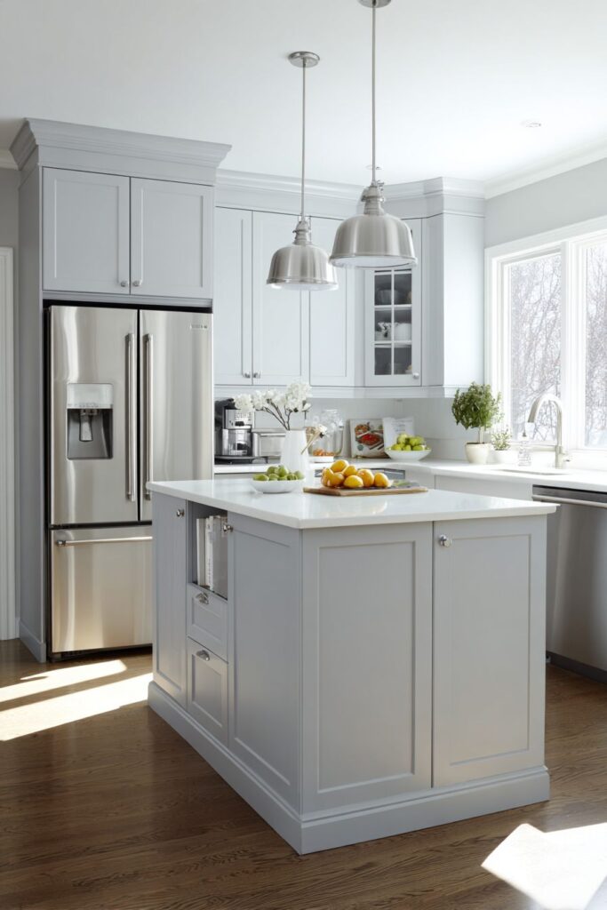 Compact Kitchen with Smart Island Design