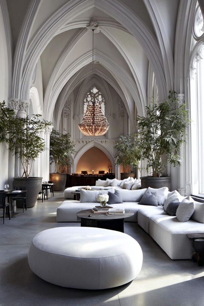 Double-Height Drama with Statement Chandelier