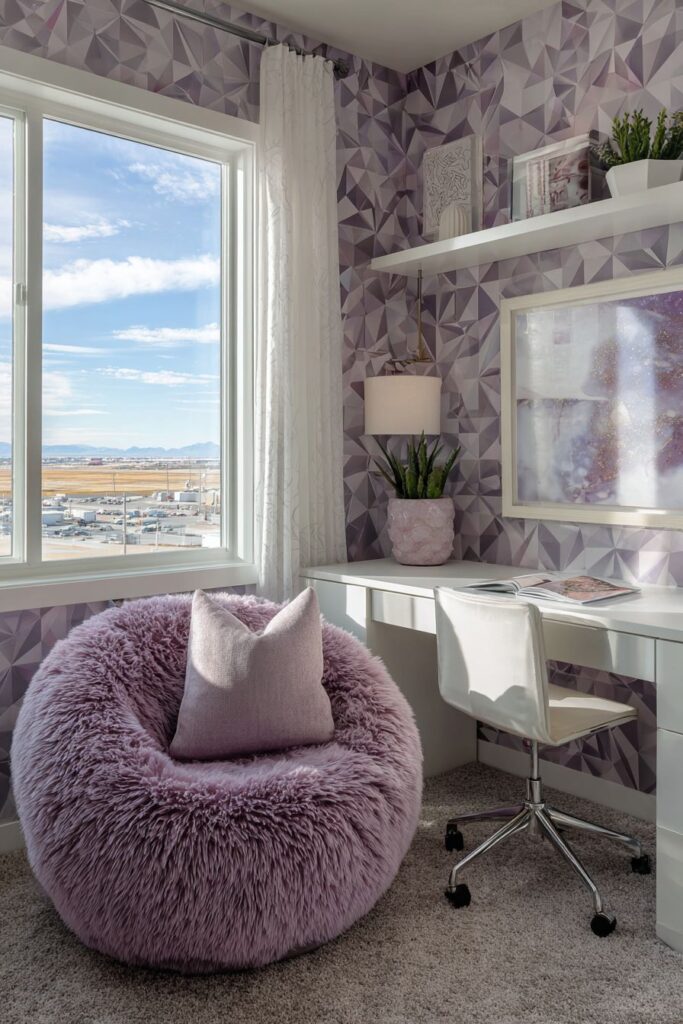 Contemporary Teen Bedroom with Geometric Patterns