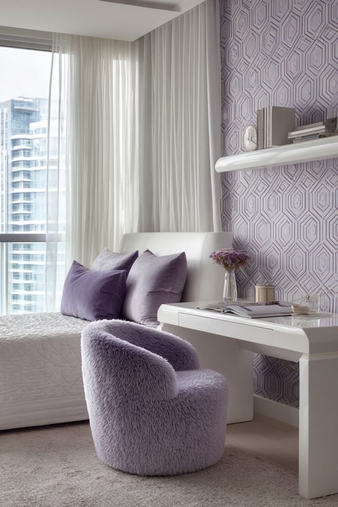 Contemporary Teen Bedroom with Geometric Patterns