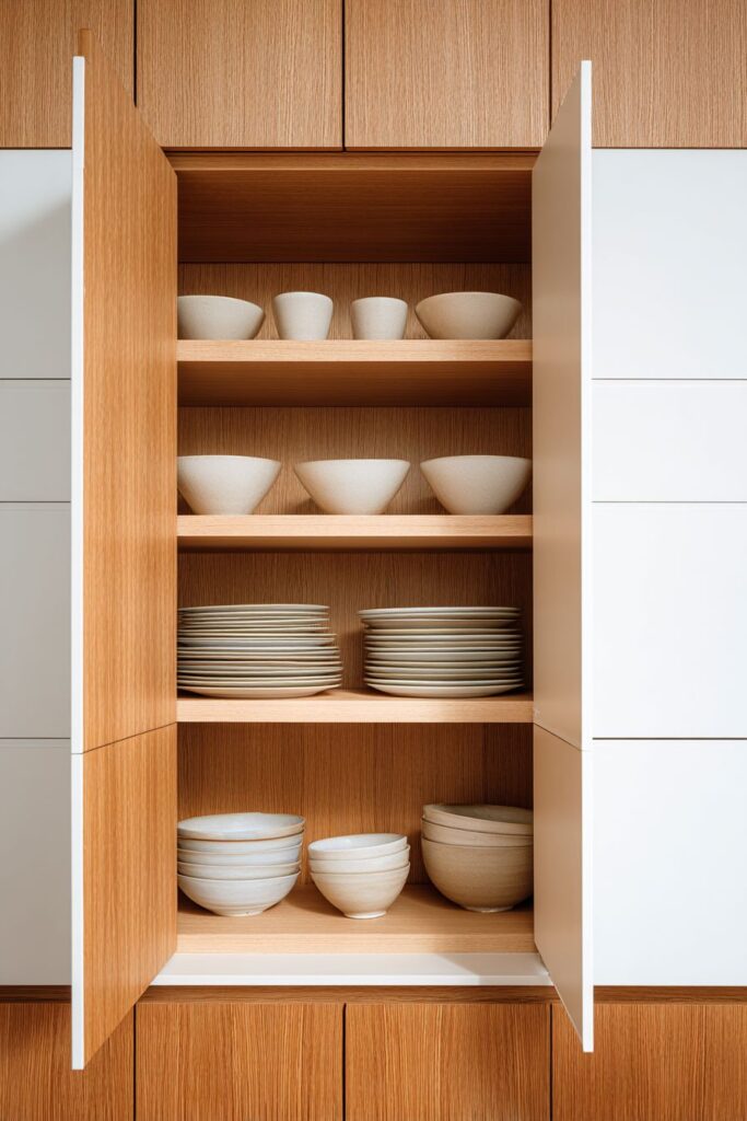 Floor-to-Ceiling Oak Storage Solutions