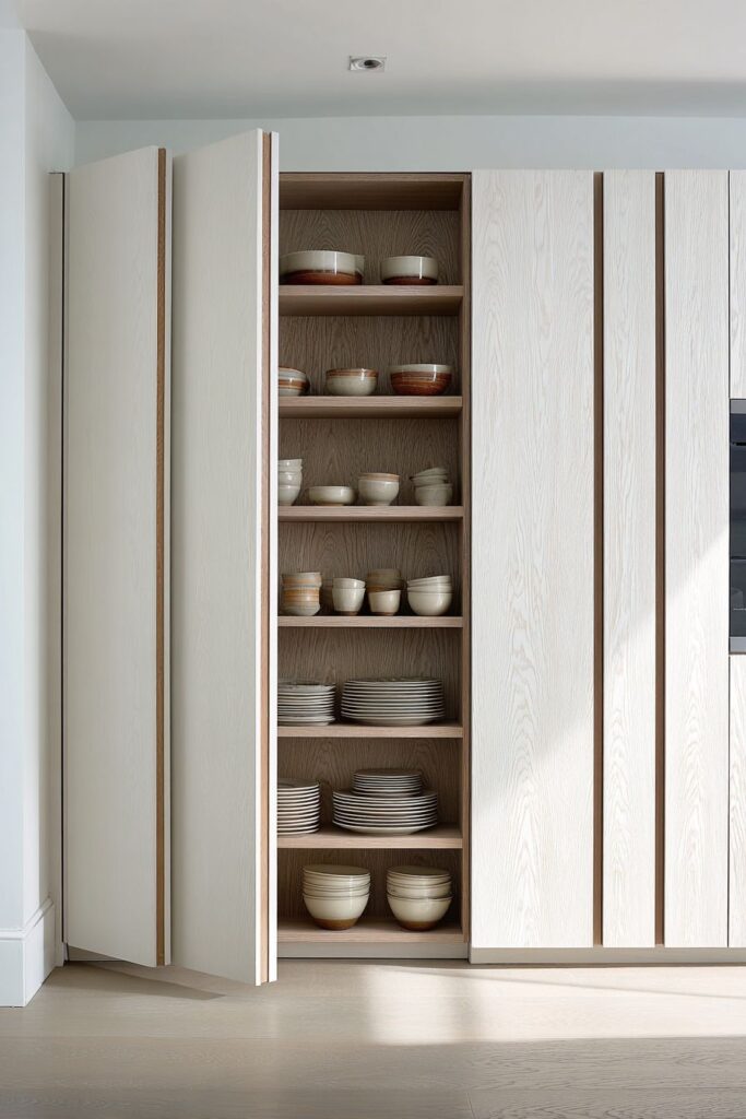 Floor-to-Ceiling Oak Storage Solutions