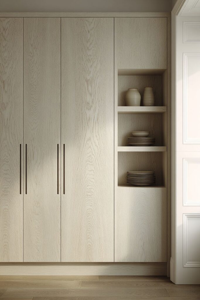 Floor-to-Ceiling Oak Storage Solutions