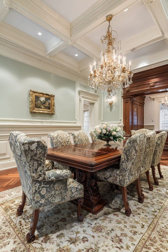 Wingback Elegance with Traditional Architecture