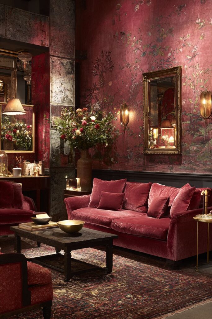 Maximalist Pink Paradise with Rose Wallpaper