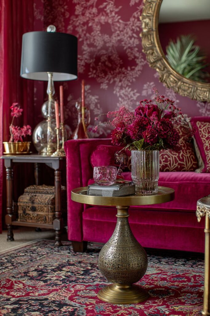 Maximalist Pink Paradise with Rose Wallpaper