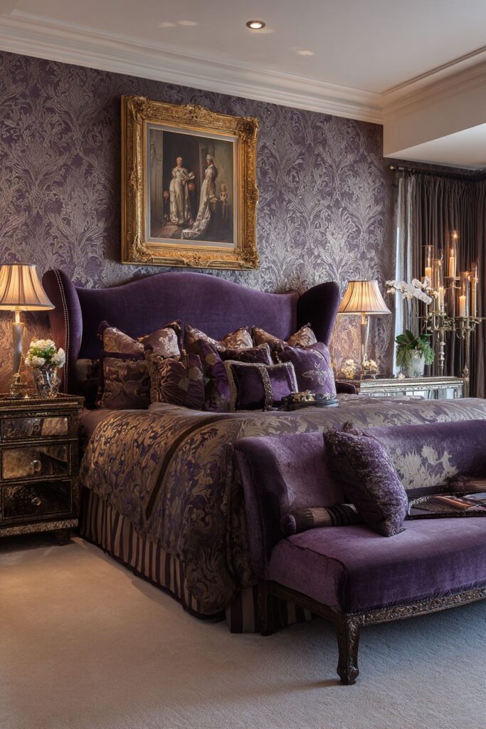 Royal Purple Majesty with Damask Elegance
