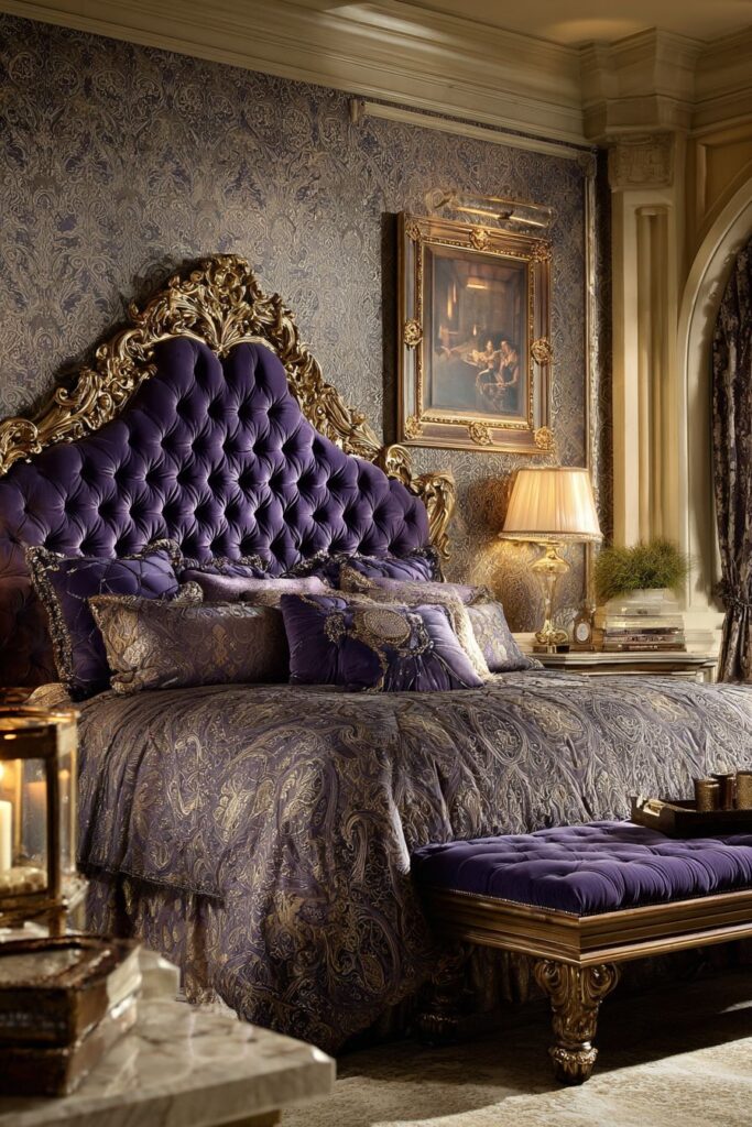 Royal Purple Majesty with Damask Elegance