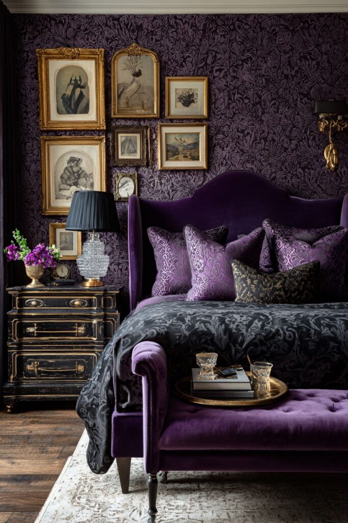 Royal Purple Majesty with Damask Elegance