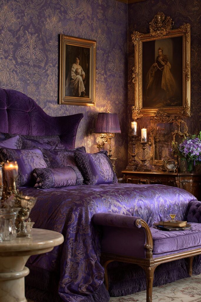 Royal Purple Majesty with Damask Elegance